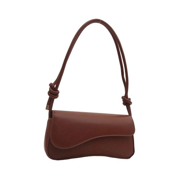 Asymmetrical Flap Shoulder Bag Adjustable Knot Strap Top Handle V xD - Picture 1 of 6